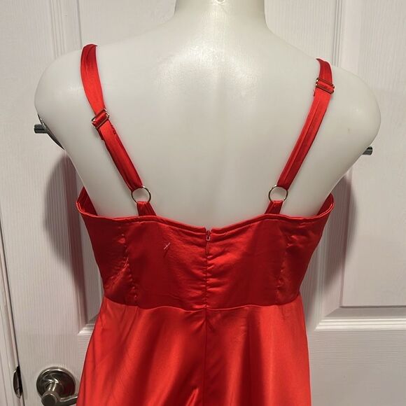 Runaway the label Kelsi midi/ maxidress pink & red midi dress size 10 NWT - Picture 6 of 10